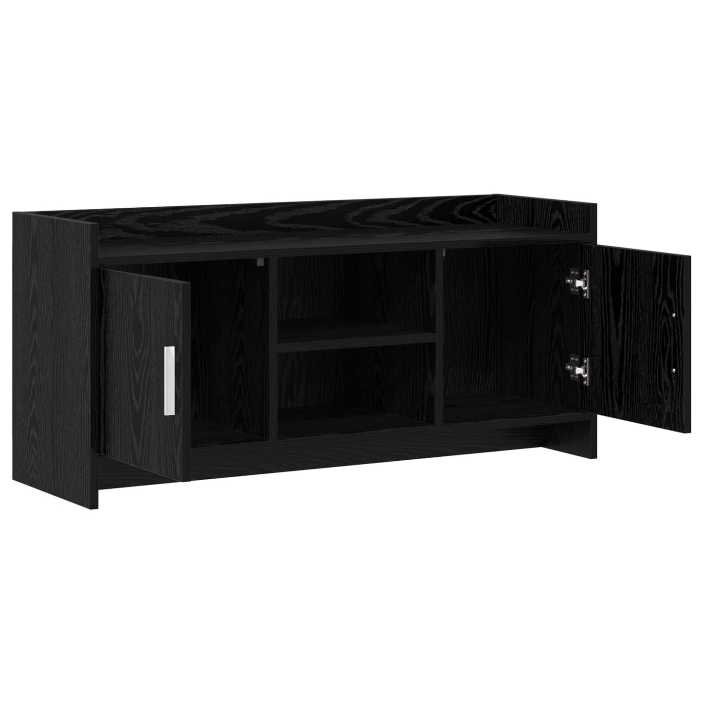 TV-kast 102 x 33 x 47 cm Zwart eiken Bewerkt hout