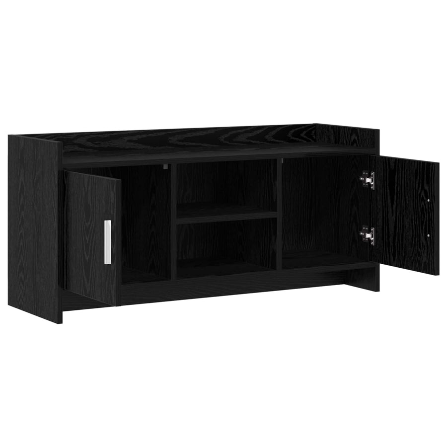 TV-kast 102 x 33 x 47 cm Zwart eiken Bewerkt hout