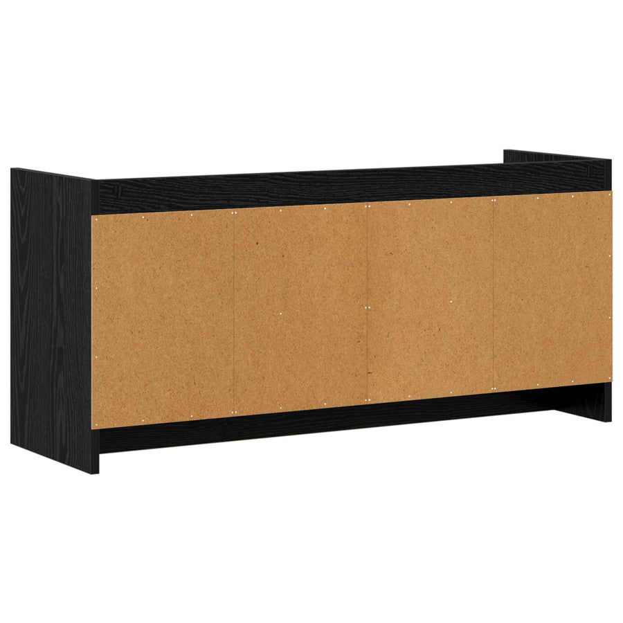 TV-kast 102 x 33 x 47 cm Zwart eiken Bewerkt hout