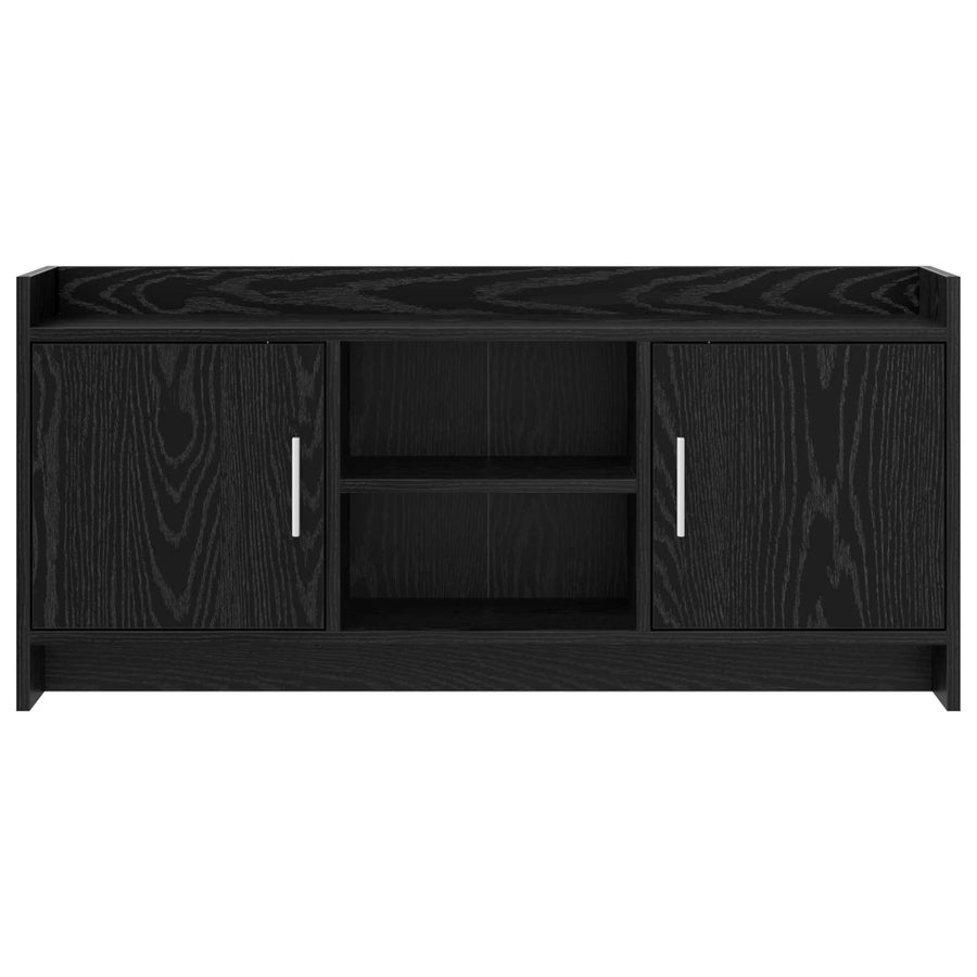 TV-kast 102 x 33 x 47 cm Zwart eiken Bewerkt hout