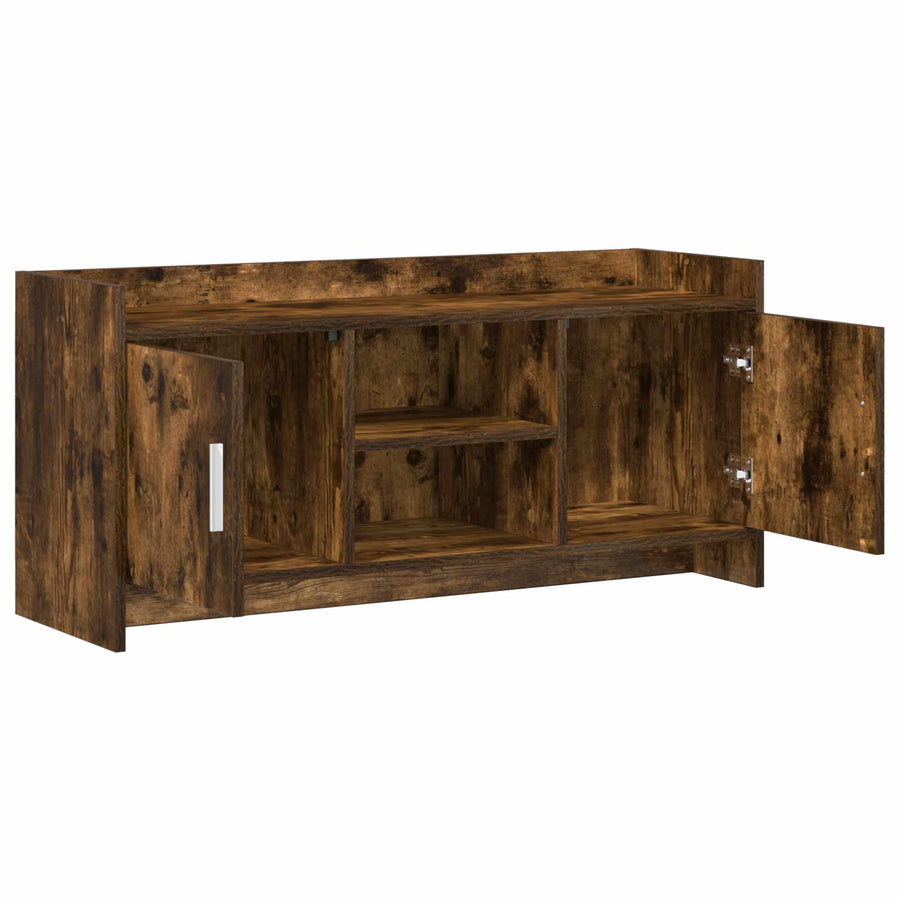 TV-kast 102 x 33 x 47 cm Gerookt eiken Bewerkt hout