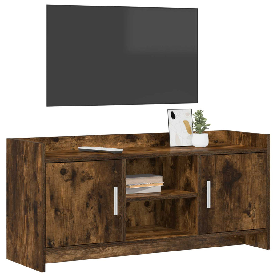 TV-kast 102 x 33 x 47 cm Gerookt eiken Bewerkt hout