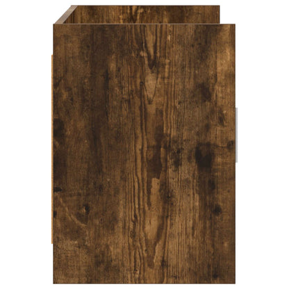 TV-kast 102 x 33 x 47 cm Gerookt eiken Bewerkt hout