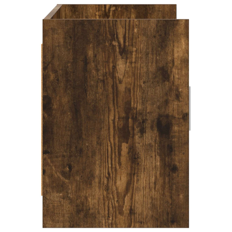 TV-kast 102 x 33 x 47 cm Gerookt eiken Bewerkt hout