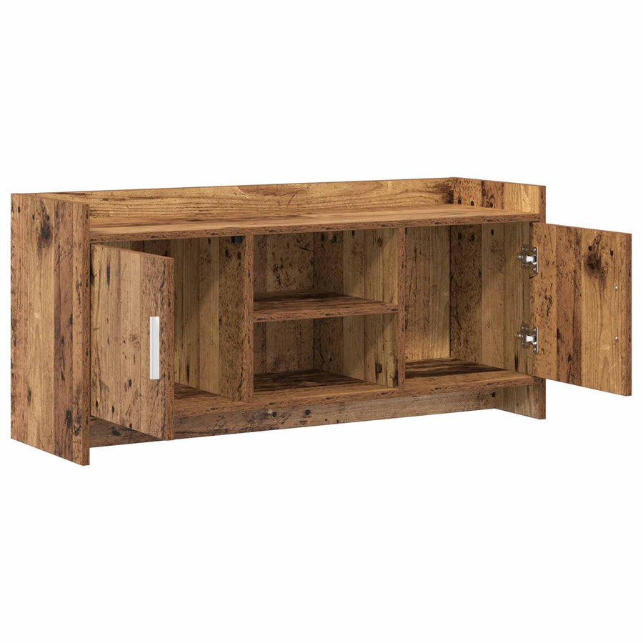 TV-kast 102 x 33 x 47 cm Oud hout Bewerkt hout