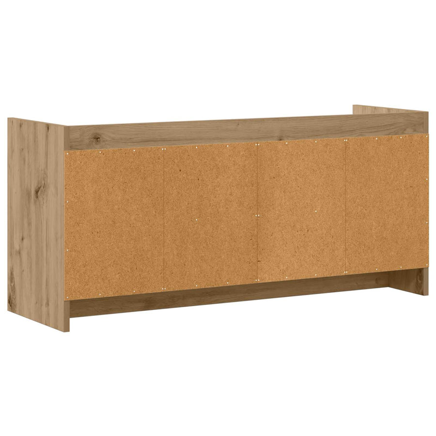 TV-kast 102 x 33 x 47 cm Artisanaal eiken Bewerkt hout
