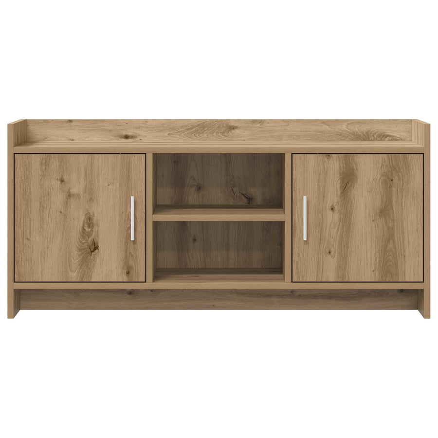 TV-kast 102 x 33 x 47 cm Artisanaal eiken Bewerkt hout