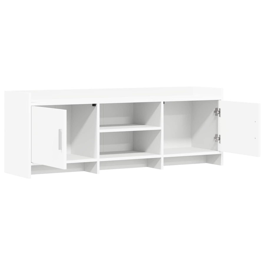 TV-kast 130 x 33 x 47 cm Wit Bewerkt hout