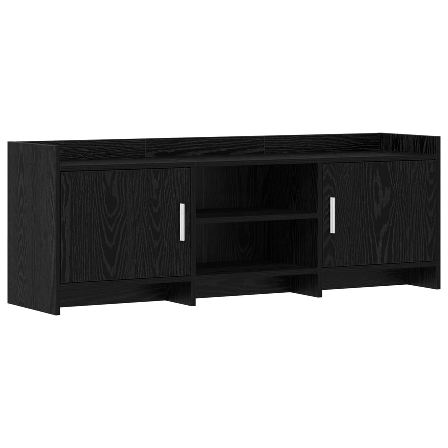 TV-kast 130 x 33 x 47 cm Zwart eiken Bewerkt hout