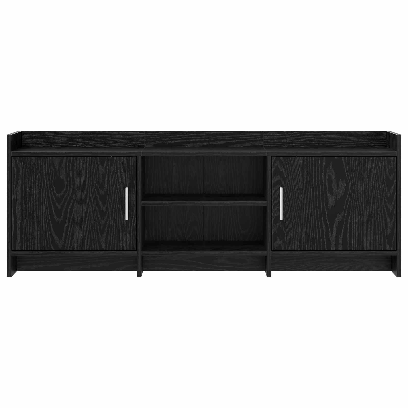 TV-kast 130 x 33 x 47 cm Zwart eiken Bewerkt hout