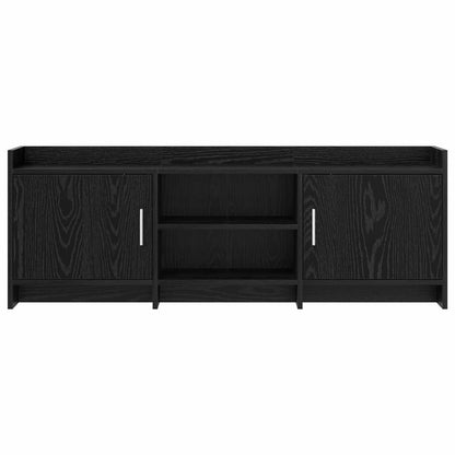 TV-kast 130 x 33 x 47 cm Zwart eiken Bewerkt hout