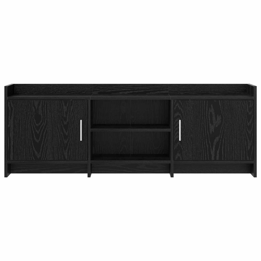TV-kast 130 x 33 x 47 cm Zwart eiken Bewerkt hout
