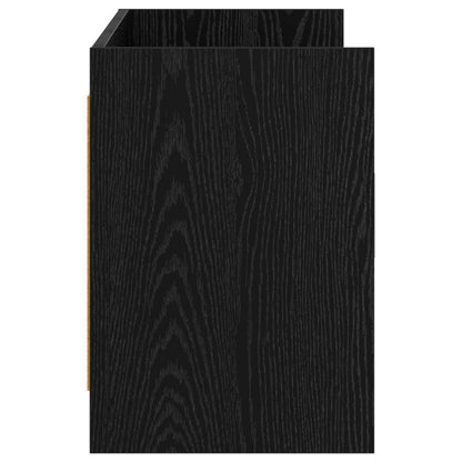 TV-kast 130 x 33 x 47 cm Zwart eiken Bewerkt hout
