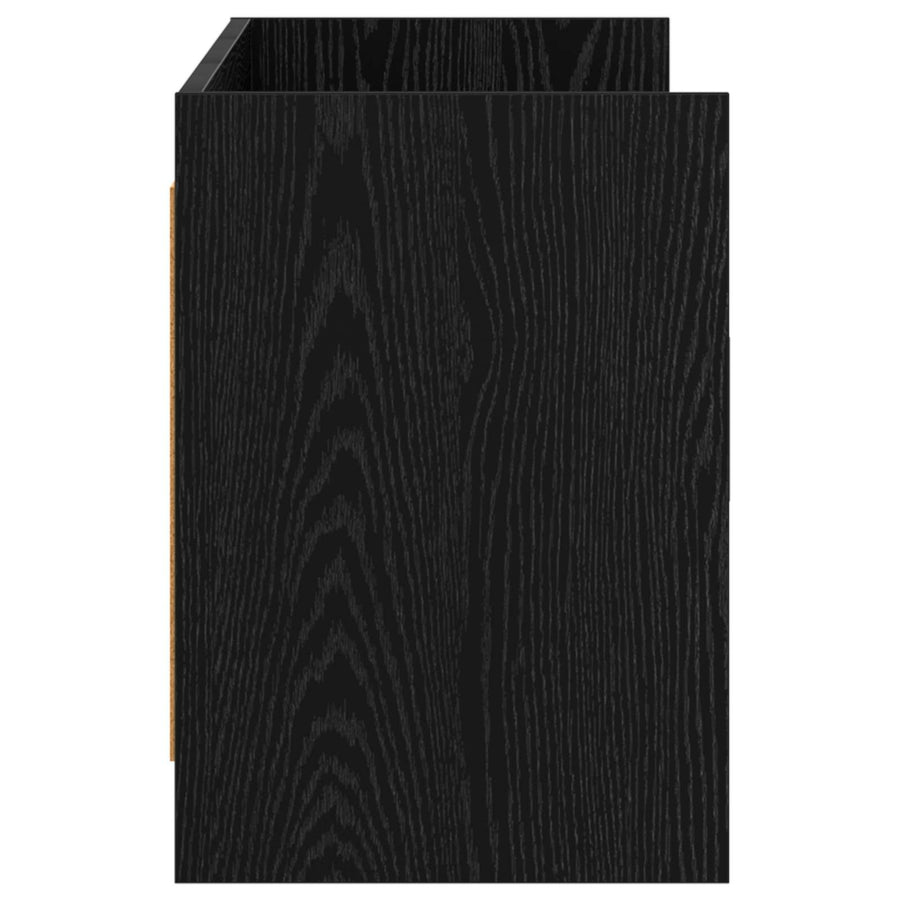 TV-kast 130 x 33 x 47 cm Zwart eiken Bewerkt hout