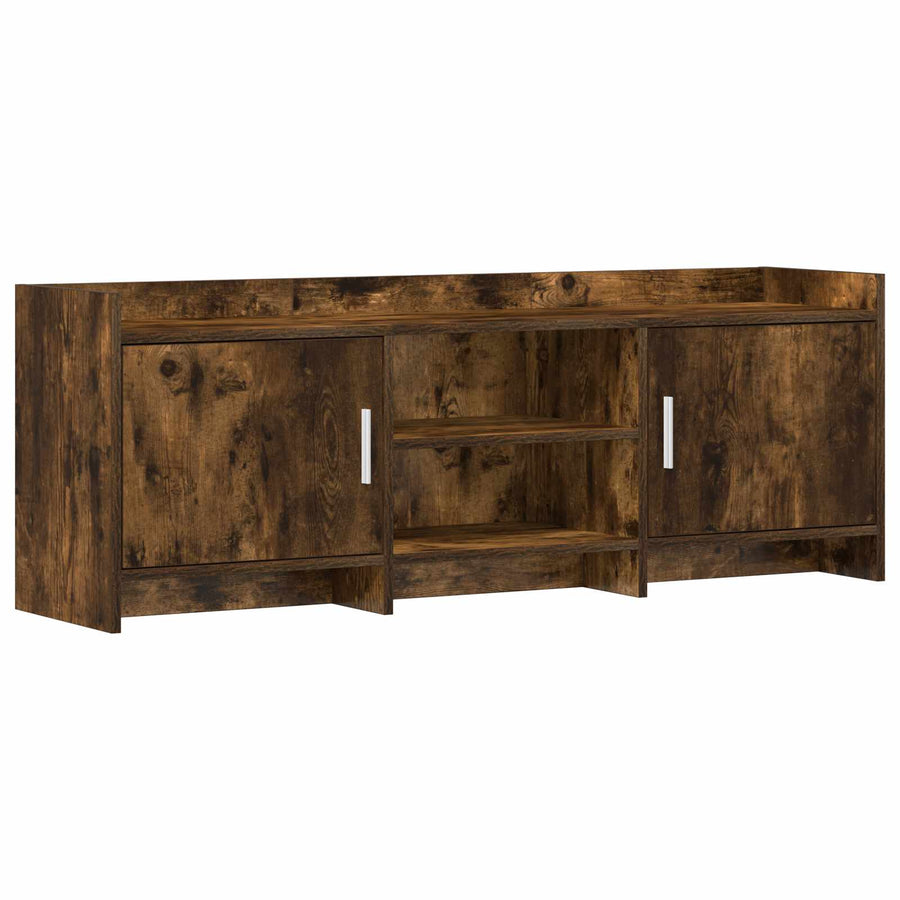 TV-kast 130 x 33 x 47 cm Gerookt eiken Bewerkt hout