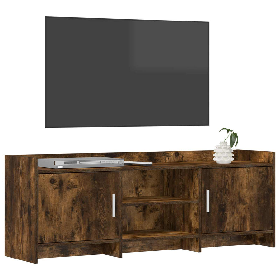 TV-kast 130 x 33 x 47 cm Gerookt eiken Bewerkt hout