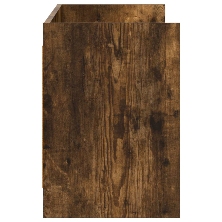 TV-kast 130 x 33 x 47 cm Gerookt eiken Bewerkt hout