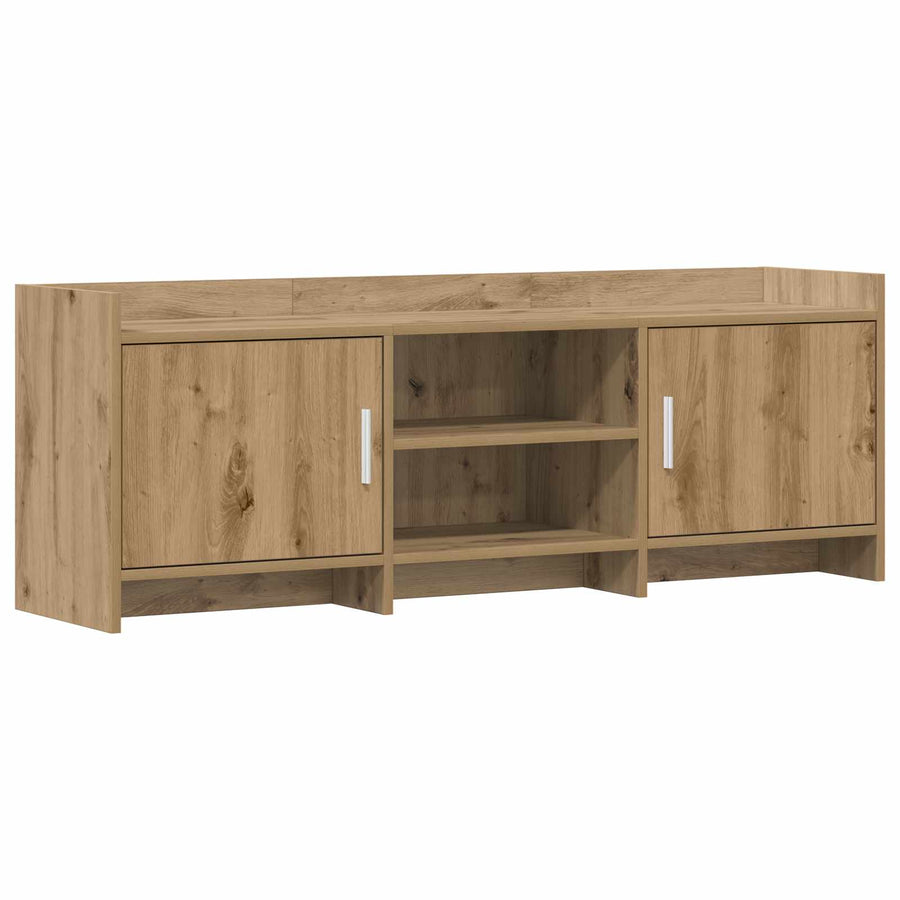 TV-kast 130 x 33 x 47 cm Artisanaal eiken Bewerkt hout