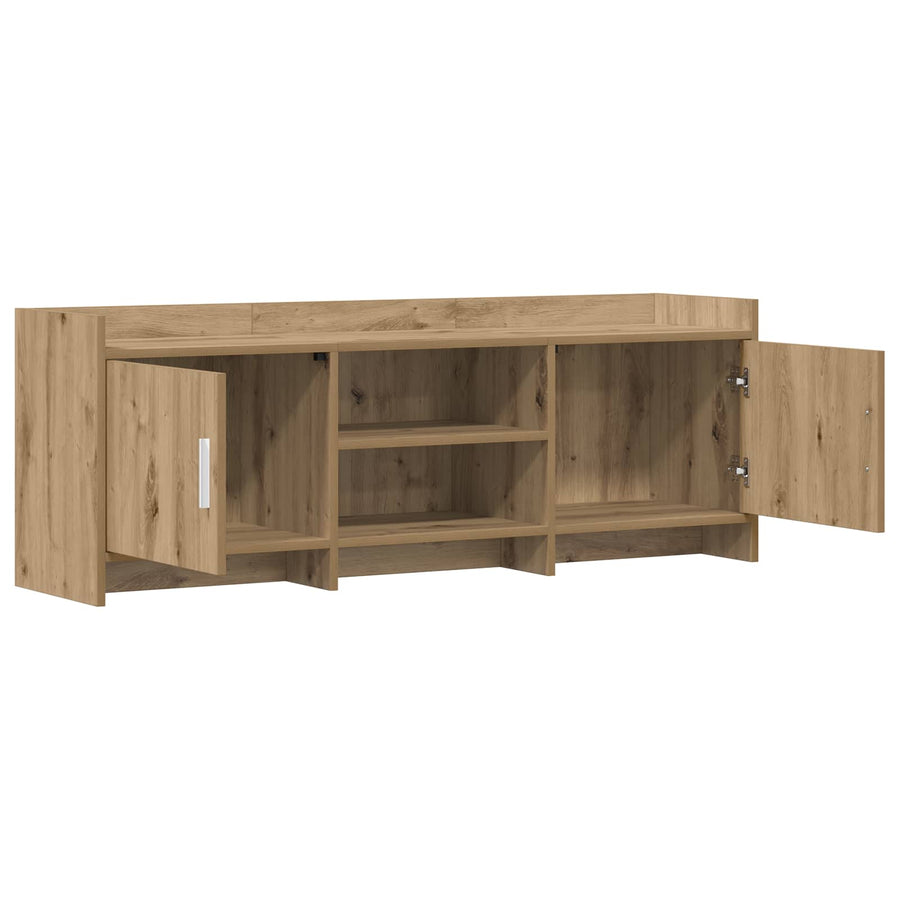 TV-kast 130 x 33 x 47 cm Artisanaal eiken Bewerkt hout