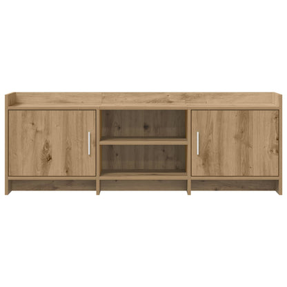 TV-kast 130 x 33 x 47 cm Artisanaal eiken Bewerkt hout