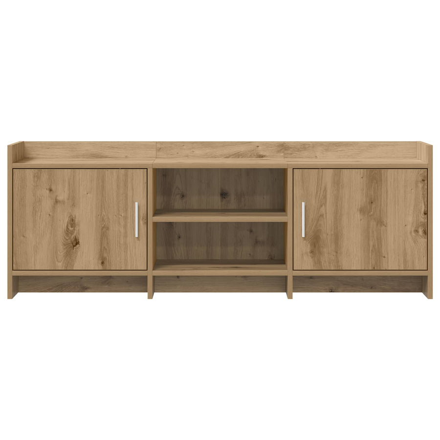 TV-kast 130 x 33 x 47 cm Artisanaal eiken Bewerkt hout