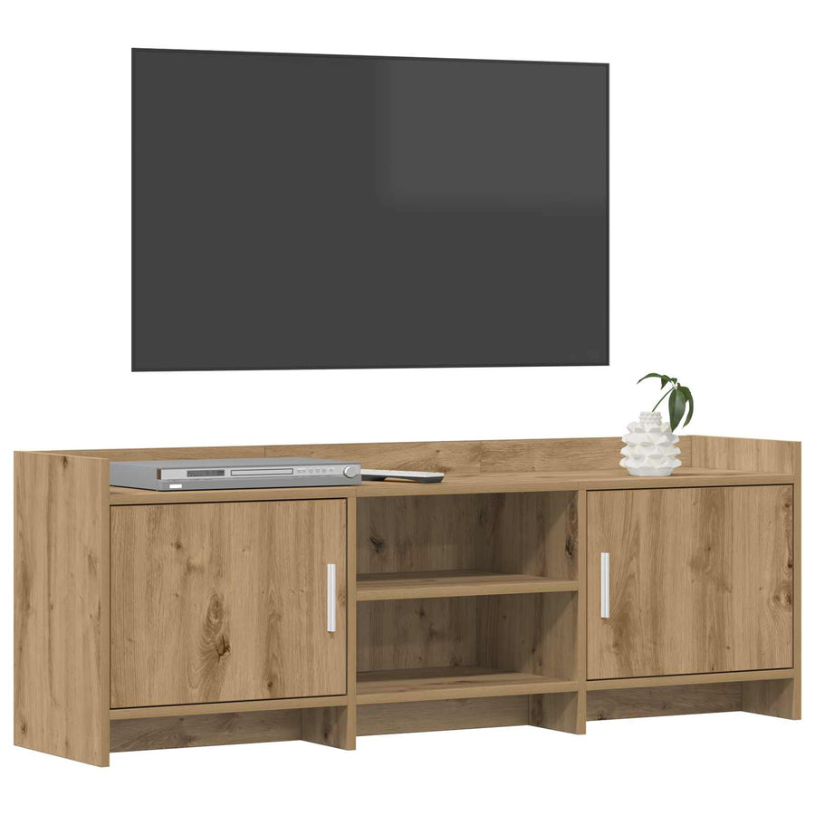 TV-kast 130 x 33 x 47 cm Artisanaal eiken Bewerkt hout