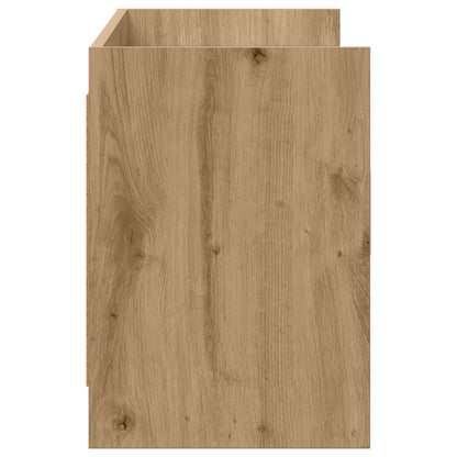 TV-kast 130 x 33 x 47 cm Artisanaal eiken Bewerkt hout