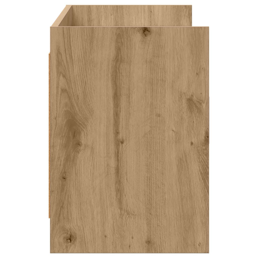 TV-kast 130 x 33 x 47 cm Artisanaal eiken Bewerkt hout