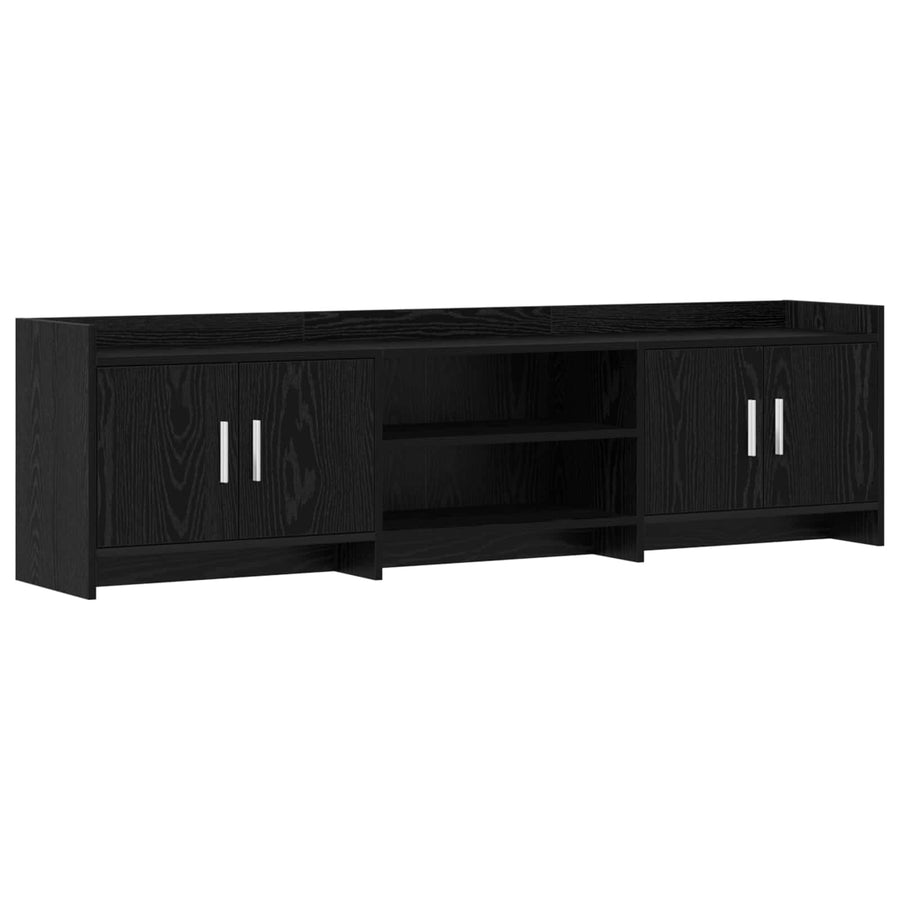 TV-kast 168 x 33 x 47 cm Zwart eiken Bewerkt hout