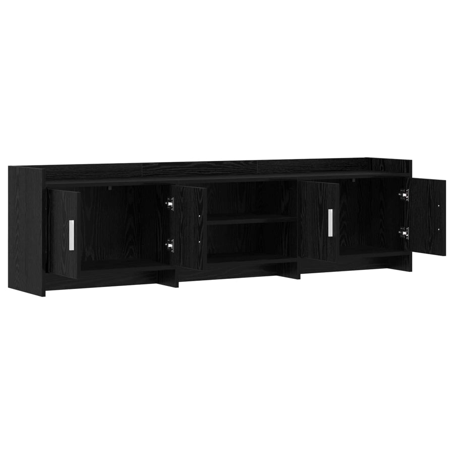 TV-kast 168 x 33 x 47 cm Zwart eiken Bewerkt hout