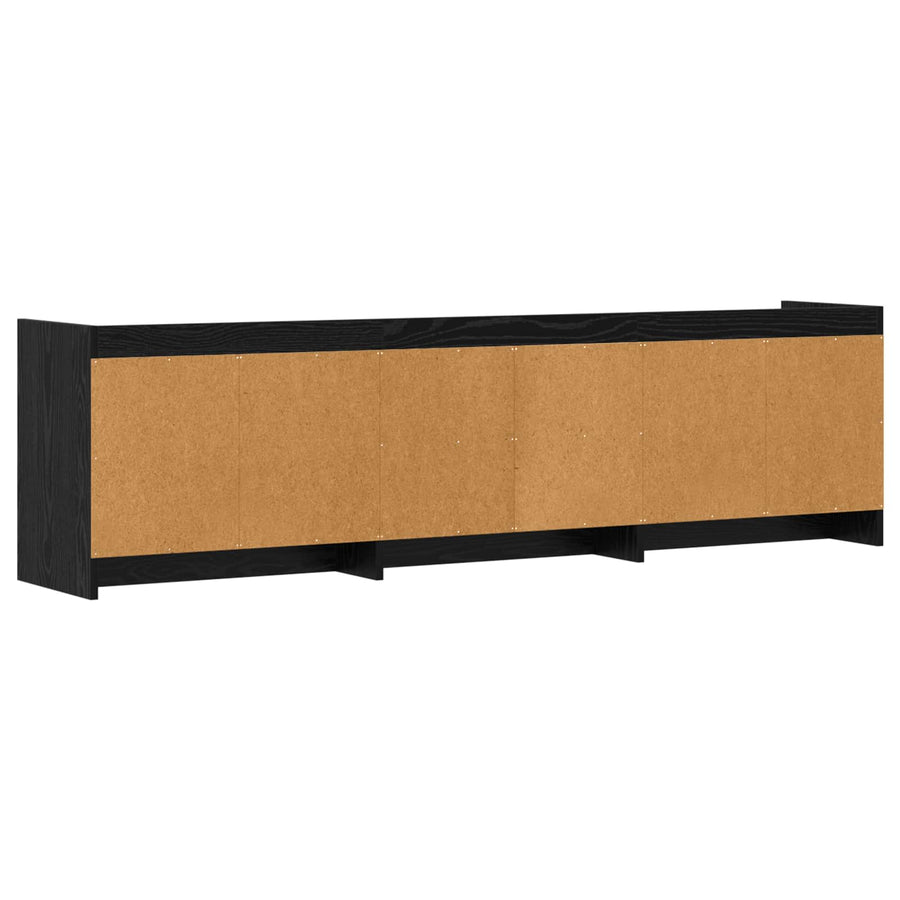TV-kast 168 x 33 x 47 cm Zwart eiken Bewerkt hout