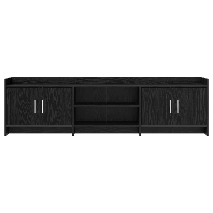 TV-kast 168 x 33 x 47 cm Zwart eiken Bewerkt hout