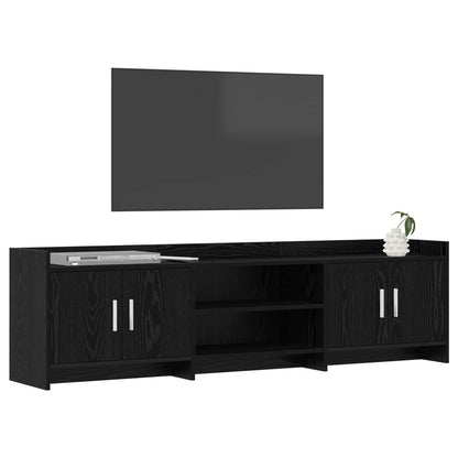 TV-kast 168 x 33 x 47 cm Zwart eiken Bewerkt hout