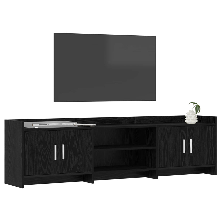 TV-kast 168 x 33 x 47 cm Zwart eiken Bewerkt hout