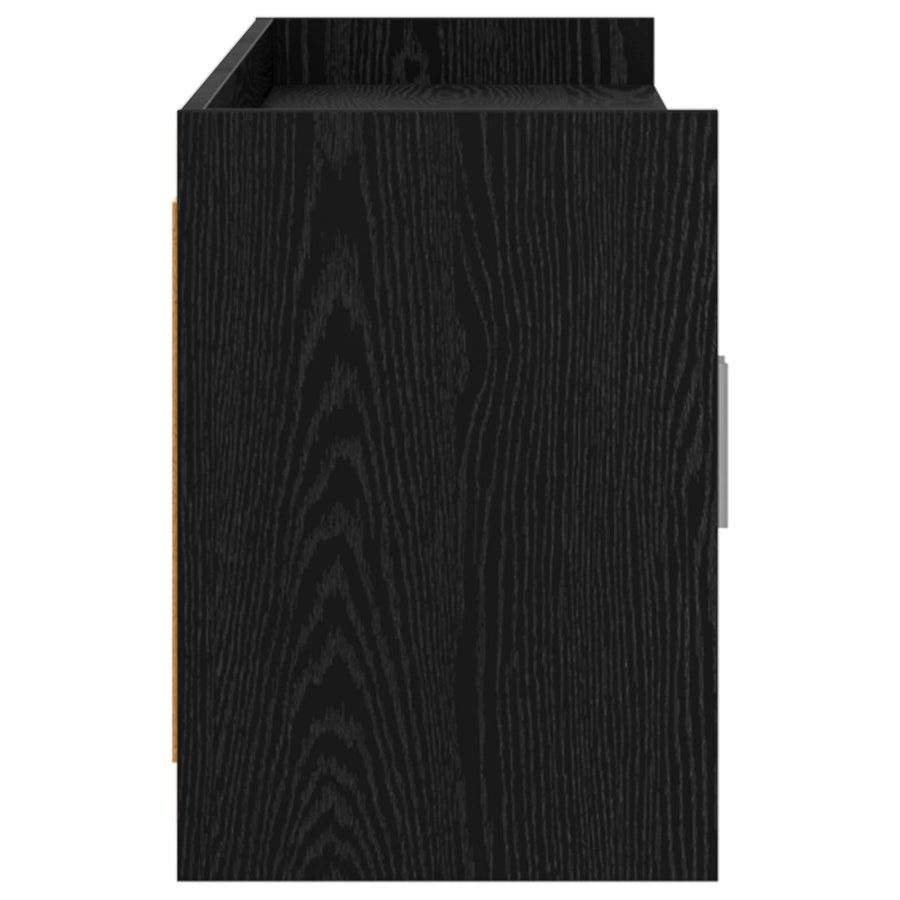 TV-kast 168 x 33 x 47 cm Zwart eiken Bewerkt hout