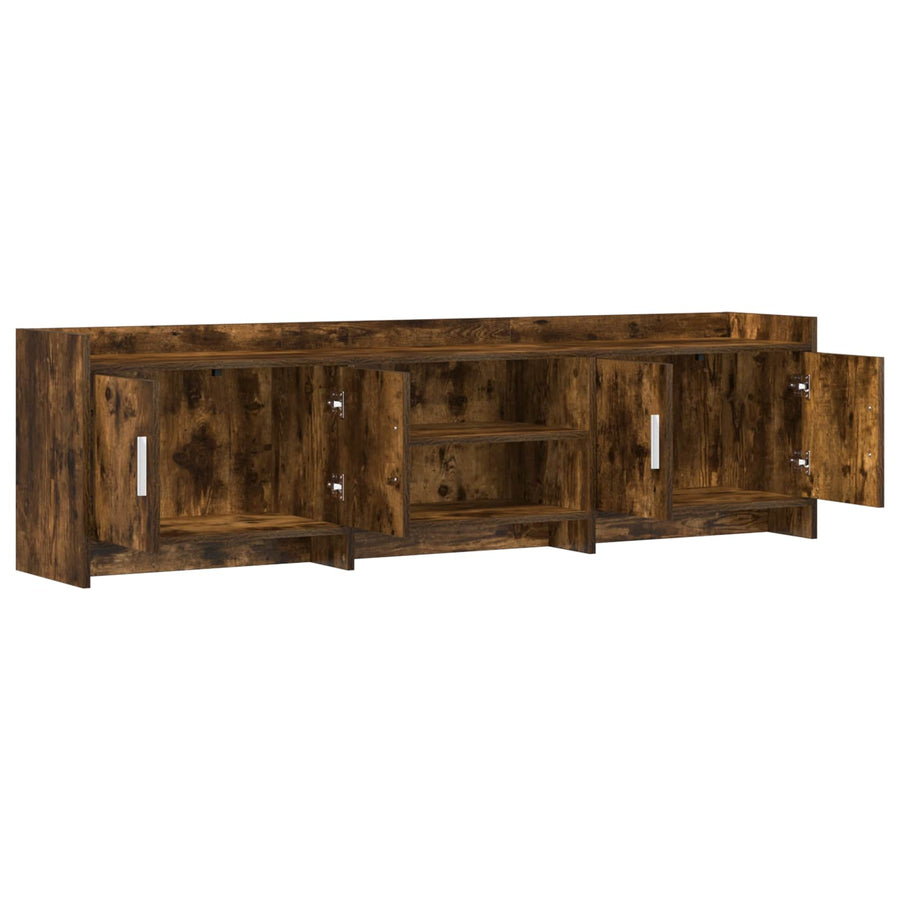TV-kast 168 x 33 x 47 cm Gerookt eiken Bewerkt hout