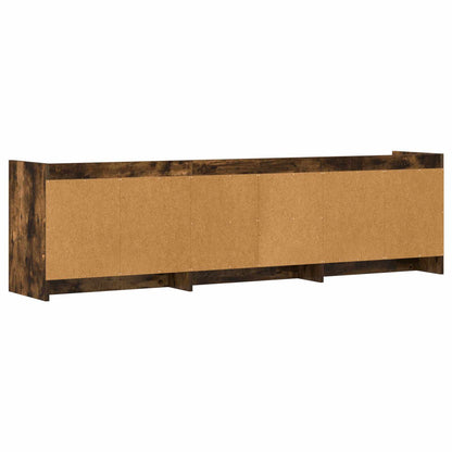 TV-kast 168 x 33 x 47 cm Gerookt eiken Bewerkt hout