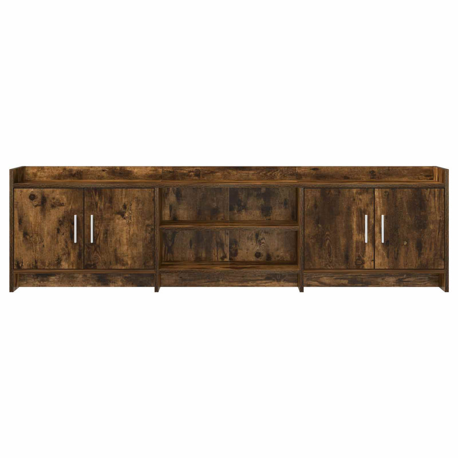 TV-kast 168 x 33 x 47 cm Gerookt eiken Bewerkt hout