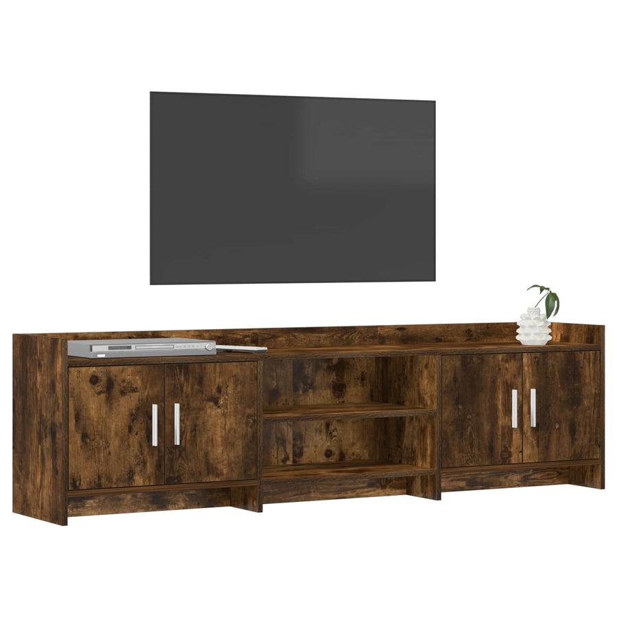 TV-kast 168 x 33 x 47 cm Gerookt eiken Bewerkt hout