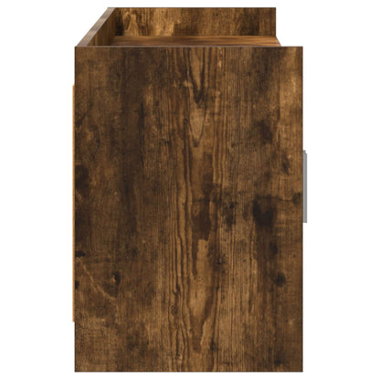 TV-kast 168 x 33 x 47 cm Gerookt eiken Bewerkt hout