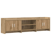 TV-kast 168x33x47 cm bewerkt hout artisanaal eiken