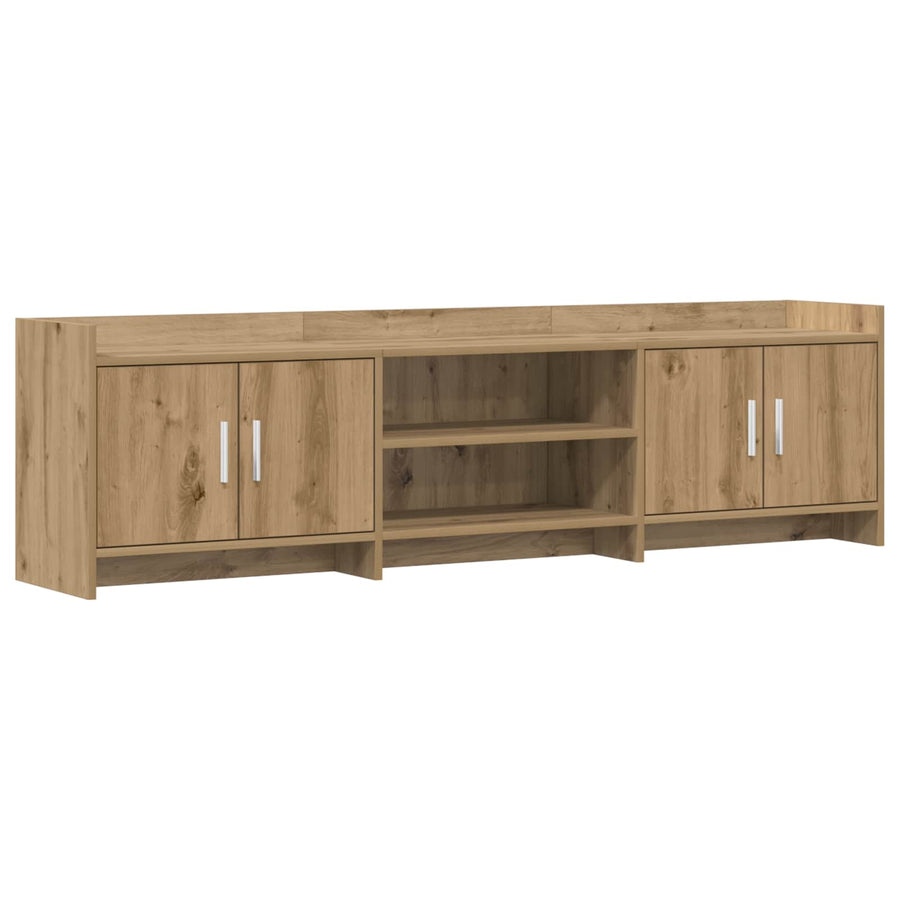 TV-kast 168 x 33 x 47 cm Artisanaal eiken Bewerkt hout