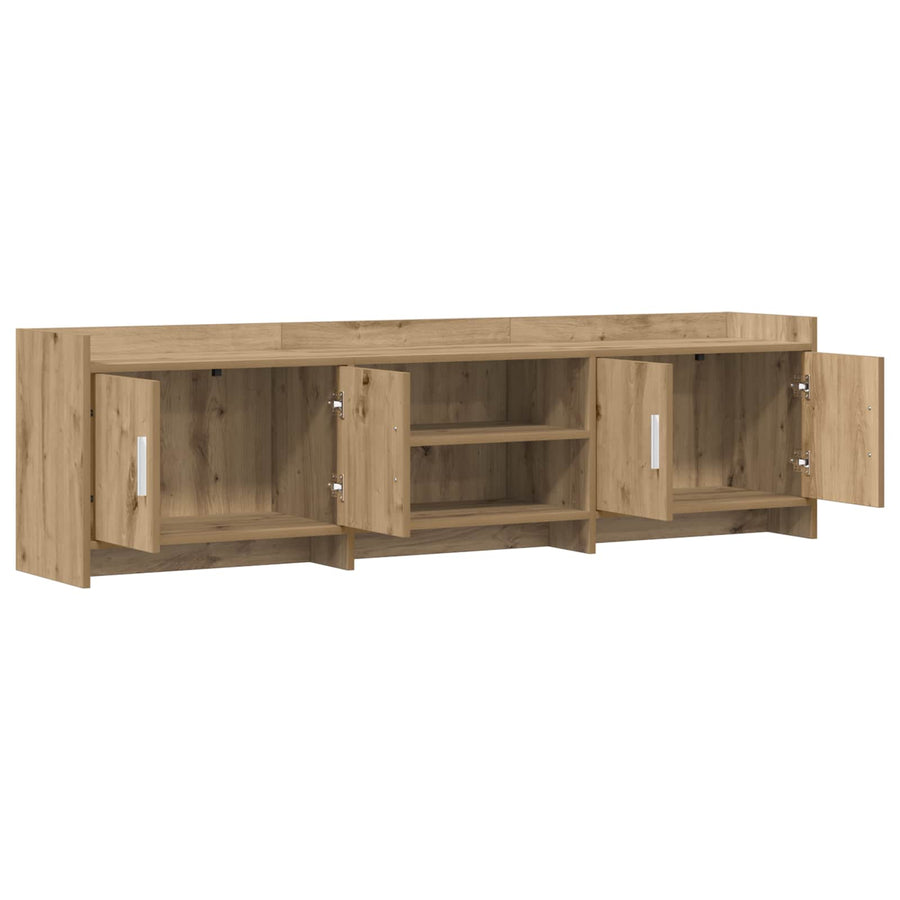 TV-kast 168 x 33 x 47 cm Artisanaal eiken Bewerkt hout
