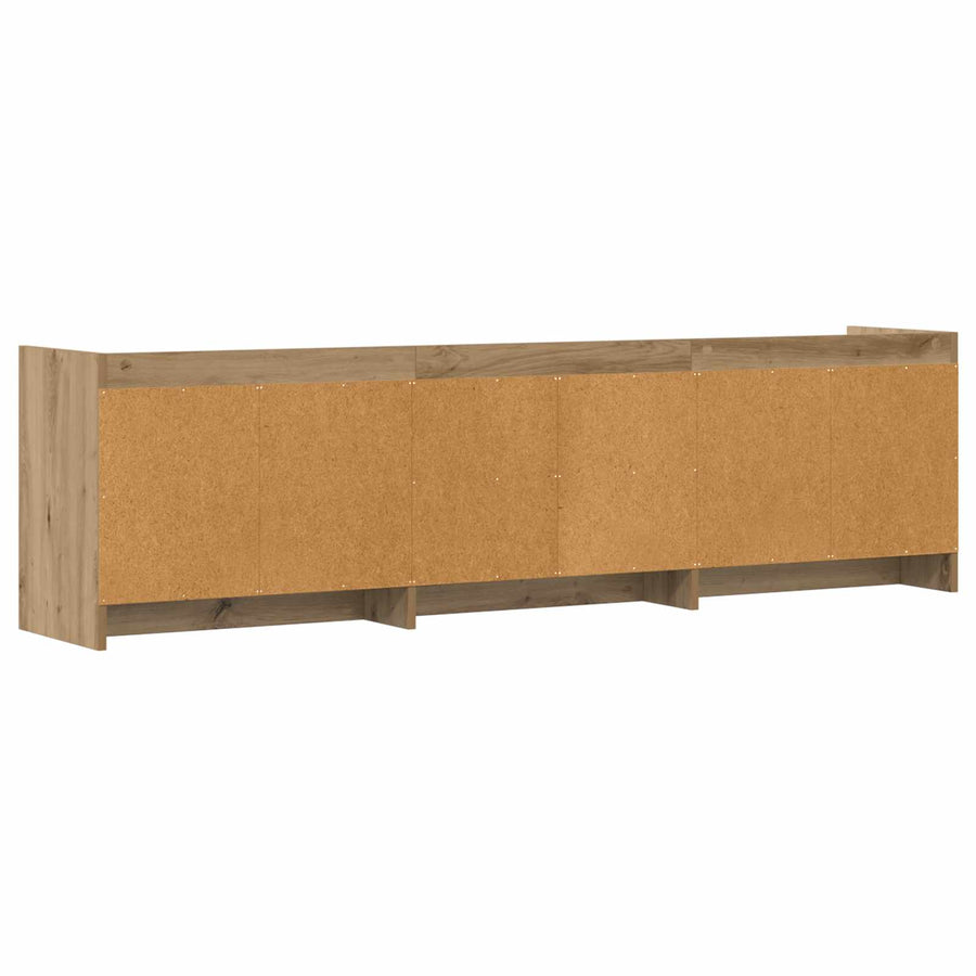 TV-kast 168 x 33 x 47 cm Artisanaal eiken Bewerkt hout