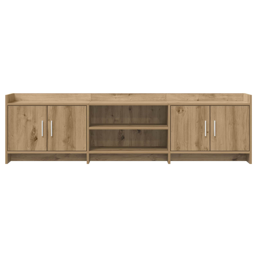 TV-kast 168 x 33 x 47 cm Artisanaal eiken Bewerkt hout