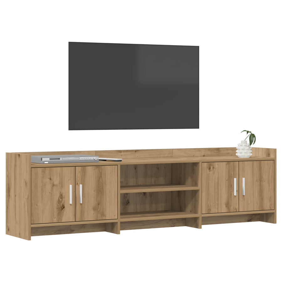 TV-kast 168 x 33 x 47 cm Artisanaal eiken Bewerkt hout