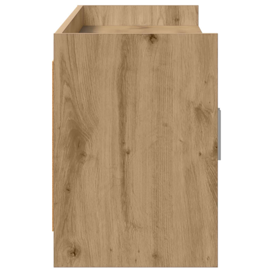 TV-kast 168 x 33 x 47 cm Artisanaal eiken Bewerkt hout