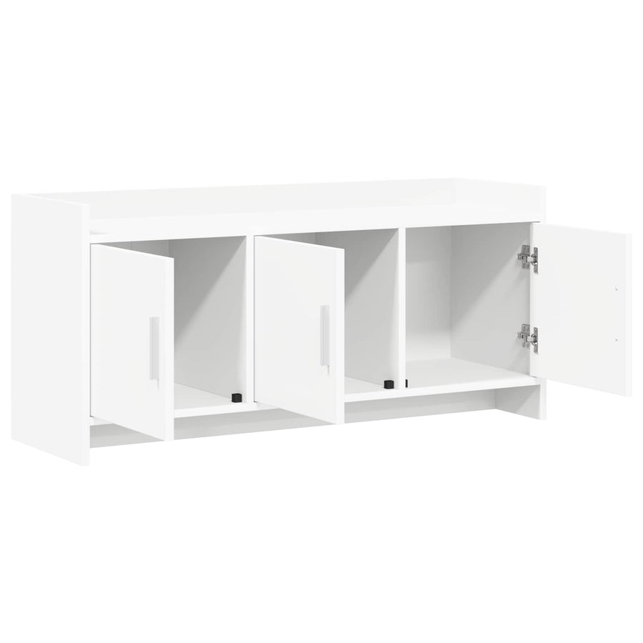TV-kast 102 x 33 x 47 cm Wit Bewerkt hout