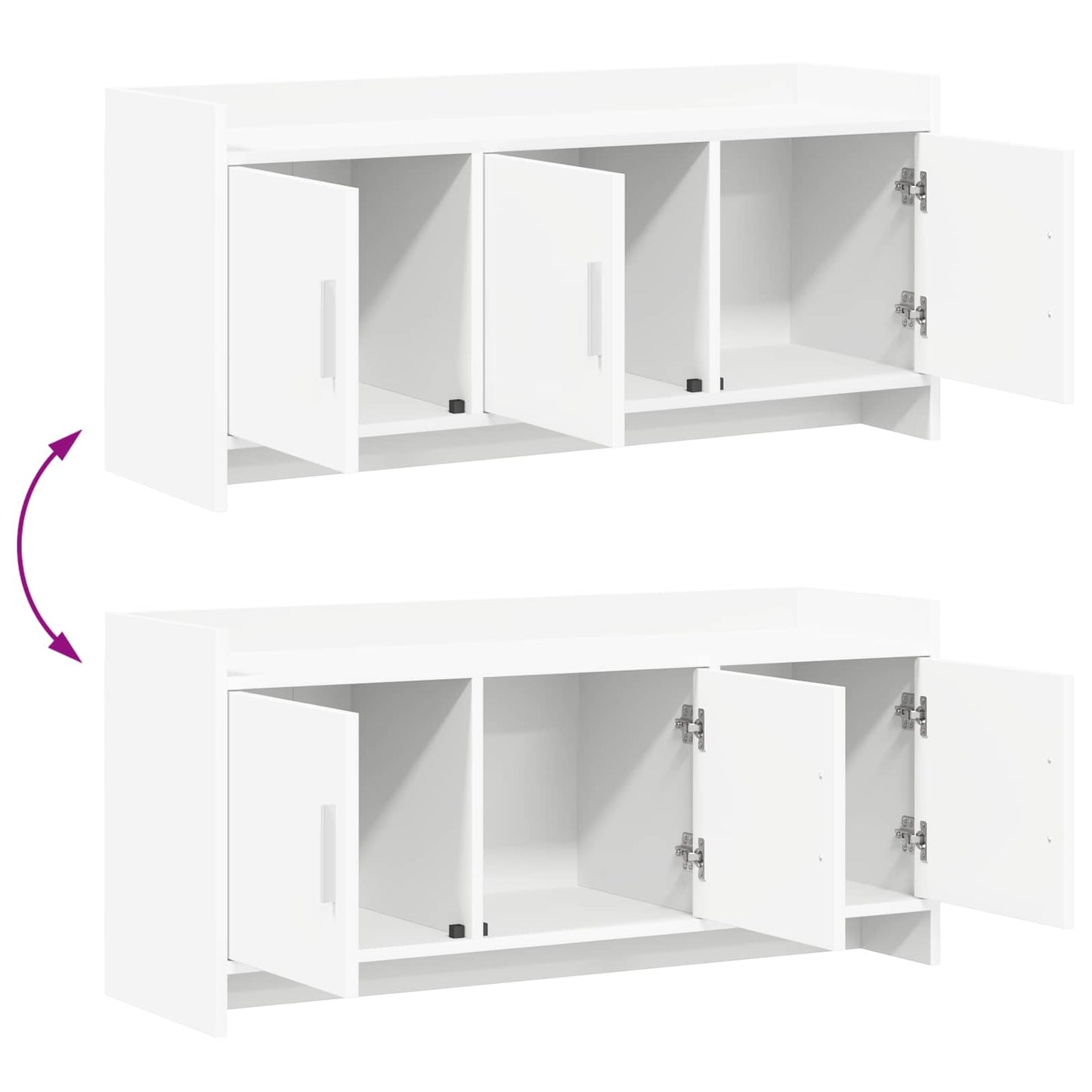 TV-kast 102 x 33 x 47 cm Wit Bewerkt hout