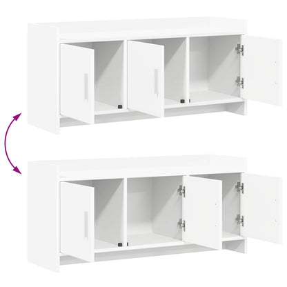 TV-kast 102 x 33 x 47 cm Wit Bewerkt hout